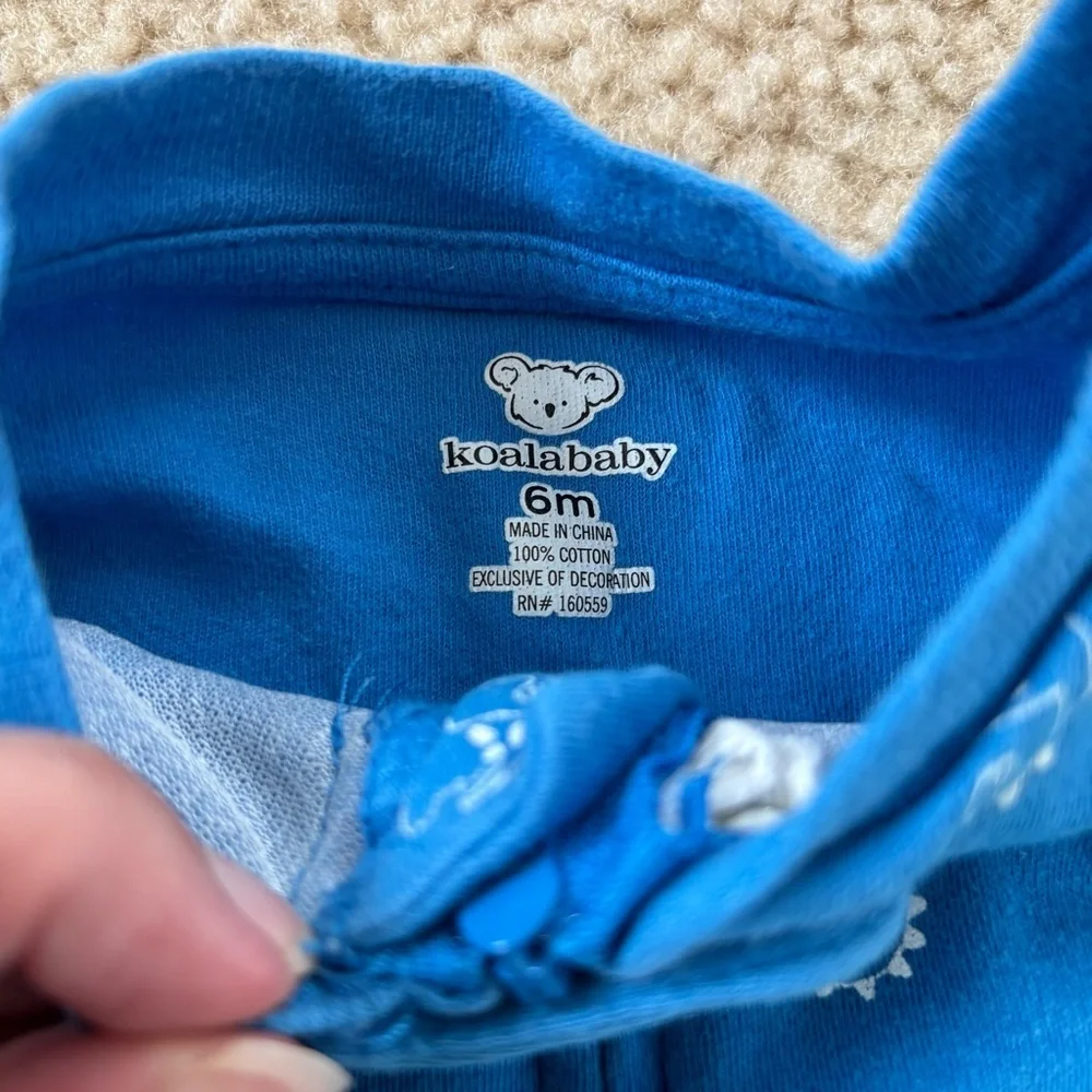 Koala Baby Blue Dinosaur Footie Pajamas Size 6 Months